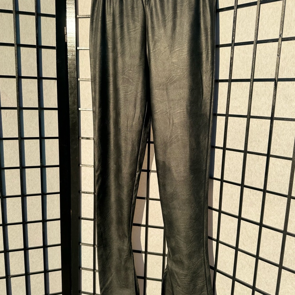 Men's Black Faux Leather Pants